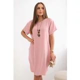 Kesi Dress with pockets and pendant dark powder pink