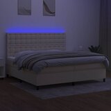  box spring s madracem LED krem 200x200 cm od tkanine | shoptok.hr