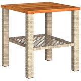  Vrtni stol bež 40x40x42 cm od poliratana i drva bagrema | Eponuda.com