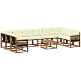 vidaXL Zunanja garnitura za sedenje 11 pcs Naravna in smetana, (5000281197) | Shoptok.si