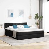  s madracem i skladištem Crna 180 x 200 cm Baršun | shoptok.hr