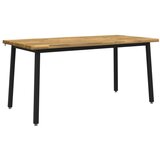  Stol za blagovanje s prirodnim rubom 160 x 80 x 75 cm Bijela - Bijela i crna 160 x 80 x 75 cm Živi rub | shoptok.hr