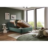 Meise Möbel Tamno zeleni tapecirani bračni krevet s prostorom za odlaganje s podnicom 140x200 cm Primo – | shoptok.hr