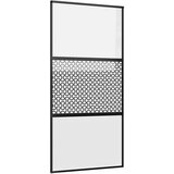 vidaXL Drsna vrata Črna 102.5 x 205 cm Kaljeno steklo in aluminij | Shoptok.si