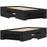 Okvir za krevet crni 75 x 190 cm od konstruiranog drva | shoptok.hr