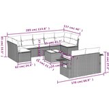  10-dijelni set vrtnih sofa poliratan s jastucima svijetlosivi | shoptok.hr