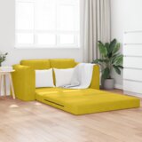vidaXL tlačna zofa postelja 2-v-1 Rumena 148x71x83 cm Velvet | Shoptok.si
