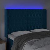  LED uzglavlje tamnoplavo 147x16x118/128 cm baršunasto | shoptok.hr