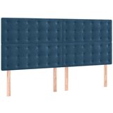  Okvir za krevet s uzglavljem tamnoplavi 140x200 cm baršunasti | shoptok.hr