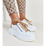 Gemre White and gold leather Atyaf sneakers Cijene