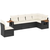 Maison Chic Seti vrtnega pohištva - Vrtna garnitura - Vrtni pohištvo set 6-delna z blazinami črna poli ratan, (21812793) | Shoptok.si