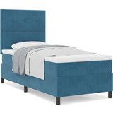 Box Postelja s pomičnim dnom in vzmetnico Temno modra 90x200 cm Žamet, (22051525) | Shoptok.si