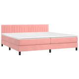  Krevet s oprugama i madracem ružičasti 200x200 cm baršunasti | shoptok.hr