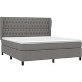  Box spring postelja z vzmetnico temno siva 180x200 cm blago, (20788818) | Shoptok.si