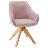 Modern Living naslanjač leonie, roza, žamet, vrtljiv | Shoptok.si
