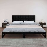  Stensko posteljno vzglavje črno 204x3x60 cm trdna borovina, (20736288) | Shoptok.si