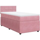 vidaXL Box spring postelja z vzmetnico roza 100x200 cm žamet, (21310915) | Shoptok.si