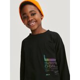 Reserved - Predimenzionirana majica dugih rukava s džepom - crno | shoptok.hr