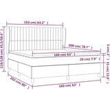  Box spring postelja z vzmetnico svetlo siva 160x200 cm žamet, (20789990) | Shoptok.si