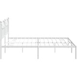  Metalni okvir za krevet s uzglavljem bijeli 200x200 cm | Eponuda.com
