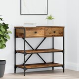 vidaXL Konzolna miza Stari les 75x34.5x75 cm Oblikovan les | Shoptok.si