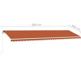  Tenda Samostojeća tenda na ručno uvlačenje 600x300cm narančasto-smeđa | shoptok.hr