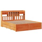  Krevet s regalom za knjige bez madraca 200x200 cm od borovine | shoptok.hr