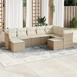 vidaXL 9-dijelni set vrtnih sofa s jastucima bež od poliratana | shoptok.hr