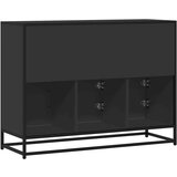 vidaXL Komoda črna 100x35x76 cm inženirski les | Shoptok.si