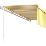 vidaXL Avtomatsko zložljiva tenda s senčilom 5x3 m rumena in bela | Shoptok.si