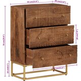 vidaXL Predalnik 55x30x76 cm trden mangov les in železo | Shoptok.si