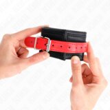 Kink Okovi Za Zapestje Black With Red Belt | Shoptok.si
