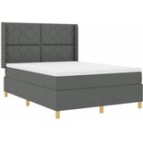  Krevet s opruga kutije s LED trakama Siva 140 x 190 cm tkanina | shoptok.hr