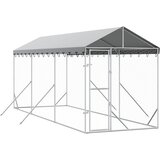 Vanjski kavez za pse s krovom srebrni 2x6x2,5 m pocinčani čelik | shoptok.hr