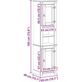  Kupaonski ormar Bijelo 50 x 40 x 185 cm Čvrsto borovo drvo | shoptok.hr