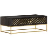 vidaXL Stolić za kavu crno-zlatni 90x50x35 cm od masivnog drva manga | shoptok.hr