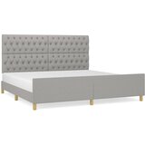 vidaXL Posteljni okvir z vzglavjem svetlo siv 200x200 cm blago, (20736712) Cene