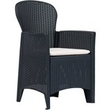  3-dijelni bistro set od plastike s izgledom ratana antracit | Eponuda.com