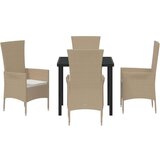  Vrtni set za objed s jastukom 5 pcs Bež poliratan | shoptok.hr