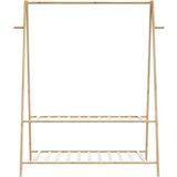 vidaXL Stojalo za oblačila s policami 132x45,5x150,5 cm bambus | Shoptok.si