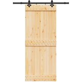 Klizna vrata NARVIK Prirodna i crna 85 x 210 cm (152,5 cm) | shoptok.hr