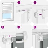 vidaXL zebra senčilo bela 155x100 cm tkanina širina 150,9cm poliester | Shoptok.si