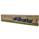 Gusto Casa Set servirne skledice na podstavku 39x8cm / 4 kos / keramika, les, (21318263) | Shoptok.si