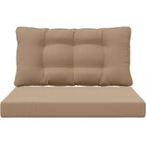  Jastuk za vanjsku sofU 2 pcs Sivo-smeđa Poliester - Sivo-smeđa 80 x 80 cm 1x sjedalo +1x naslon (2D s bartagom) | shoptok.hr