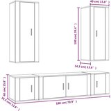  5-dijelni set TV ormarića boja dimljenog hrasta drveni | shoptok.hr