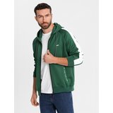 Ombre Unzipped men's hooded sweatshirt with piping - dark green | shoptok.hr