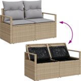 vidaXL set vrtne sofe od 5 komada s jastučićima bež poli ratan akacija | shoptok.hr