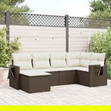 vidaXL 6-dijelni set vrtnih sofa od poliratana s jastucima smeđi | shoptok.hr