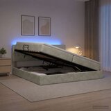  LED krevet za pohranu s madracem Svjetlosiva 200 x 200 cm | shoptok.hr