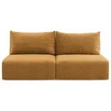 Narančasta sklopiva/s prostorom za odlaganje sofa 216 cm Kalena –